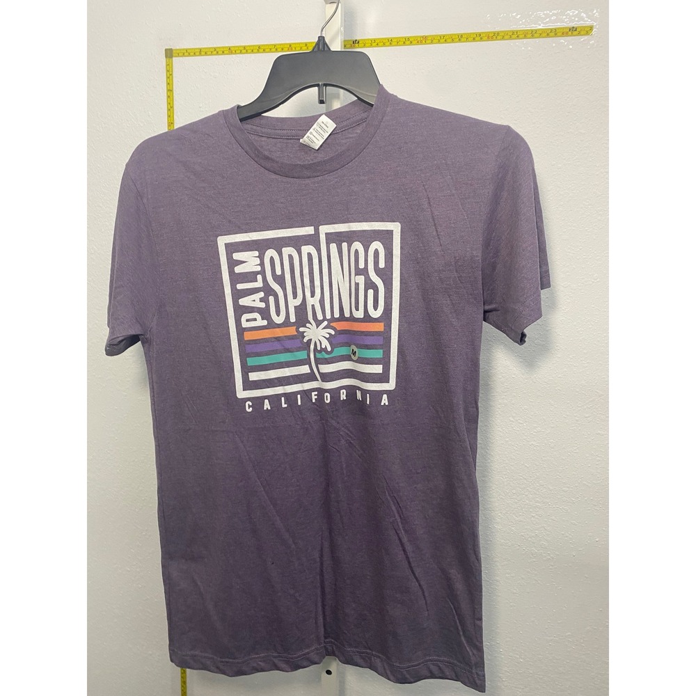 Smart Blank Palm Springs California Graphic T-Shirt Purple Mens Medium Retro Tee